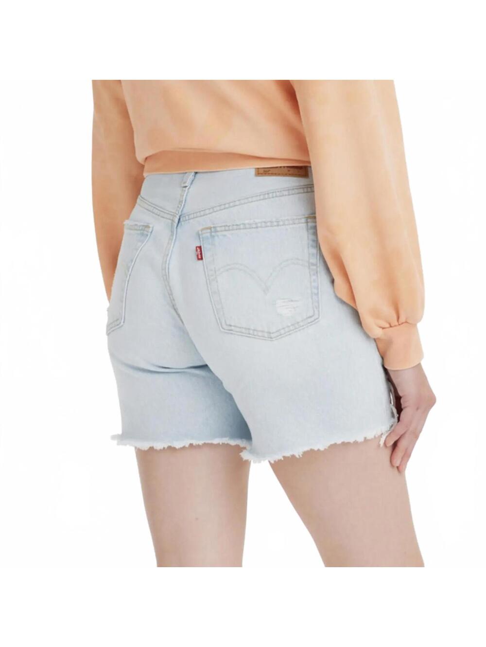 Levi's 501 Mid Thigh Distressed Cotton Shorts Shake It Up NWT Size 24 - Picture 6 of 7